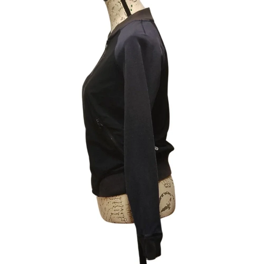 Lululemon Athletica Womens Var-City Bomber Jacket 6 Black Navy Full Zip Sporty - Picture 2 of 10